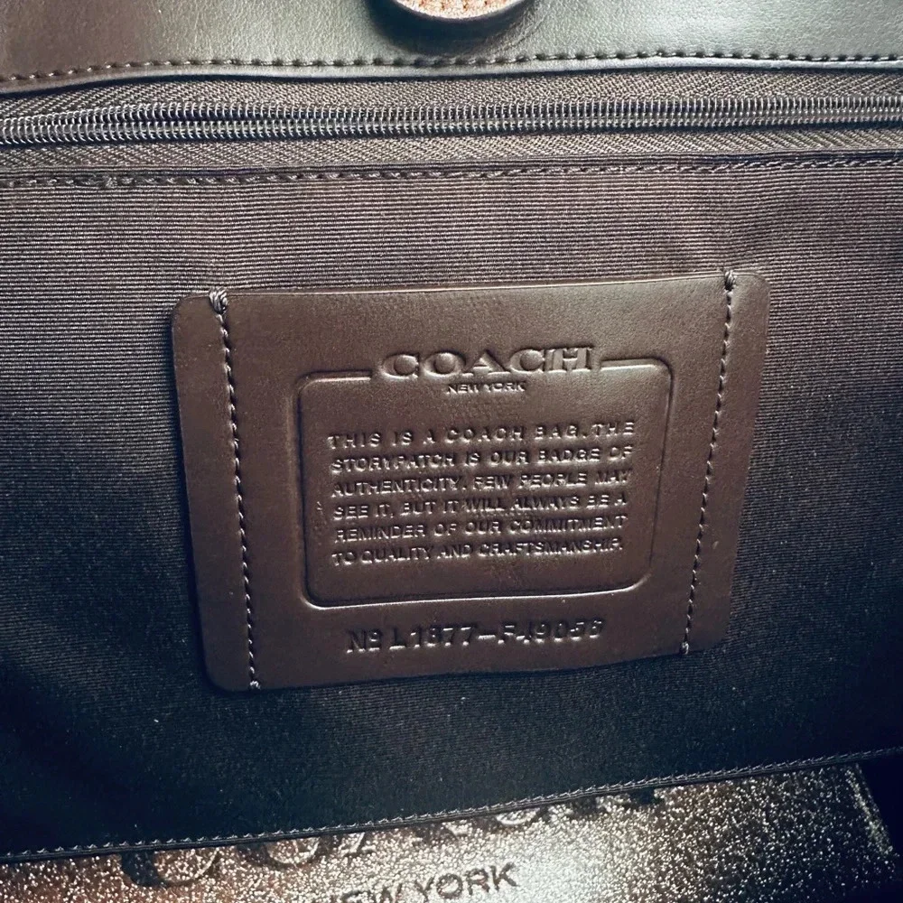 Coach Leather Metallic Glitter Rose Pink Large Tote Bag NWT - Picture 3 of 11